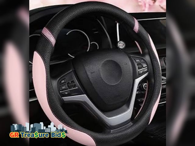 Lot 111-47066 - New Cxtiy Steering Wheel Cover for Women Leather Universal Steering Wheel Covers for Car 15 inch (Pi...