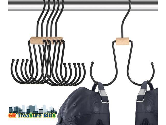 Lot 111-36064 - New Hat Organizer Hanger for Baseball Cap, 6 Pack Heavy Duty Rotatable Design Hat Rack, 7 Inch Large...
