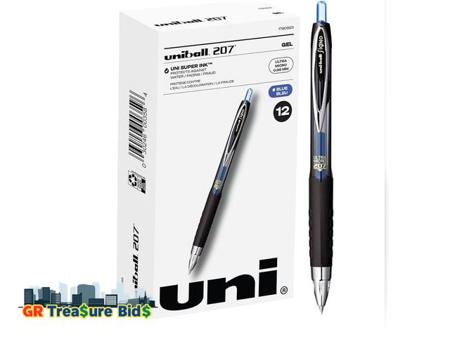 Lot 111-73047 - Uni-Ball Retractable Ultra Micro Point Gel Pens, 12 Blue Ink Pens