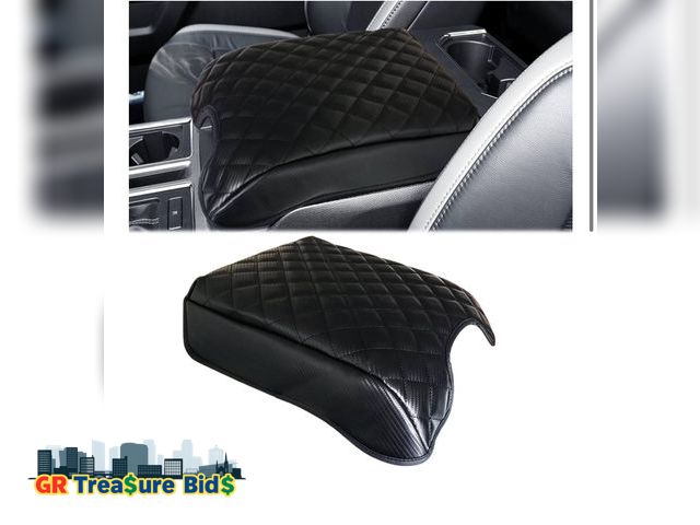 Lot 111-89977 - Amooca Center Console Cushion Carbon Fiber Leather Armrest Cover Protector Pad Compatible with 2015-...