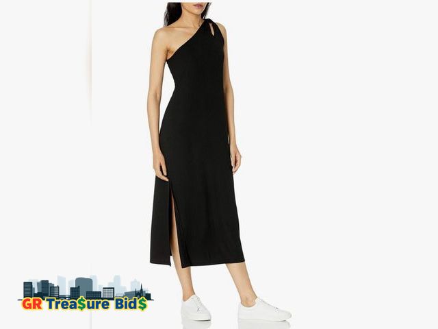 Lot 111-16361 - New The Drop Women's Mickey Loose-fit One-Shoulder Cutout Rib Knit Maxi Dress (xxs)