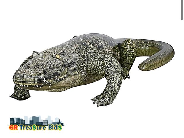 Lot 111-23236 - Jet Creations Alligator Inflatable 49" (76" Head to Tail) Long, Green with Armor Imprint, Realistic ...