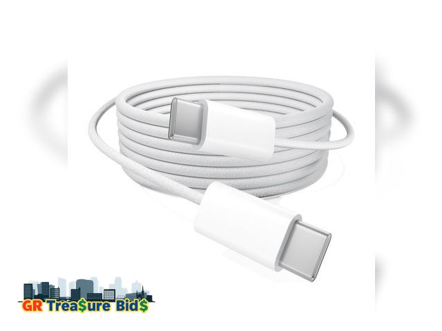 Lot 111-23850 - USB C to USB C Cable, 60W Fast Type-C to C Charger, 6ft Nylon USB C Charger Cord Compatible with iPh...