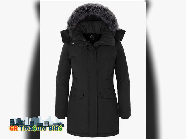 Lot 111-82672 - New wantdo Women's Long Winter Coat Thick Puffer Jacket Faux Fur Hooded Parka Jacket XXL