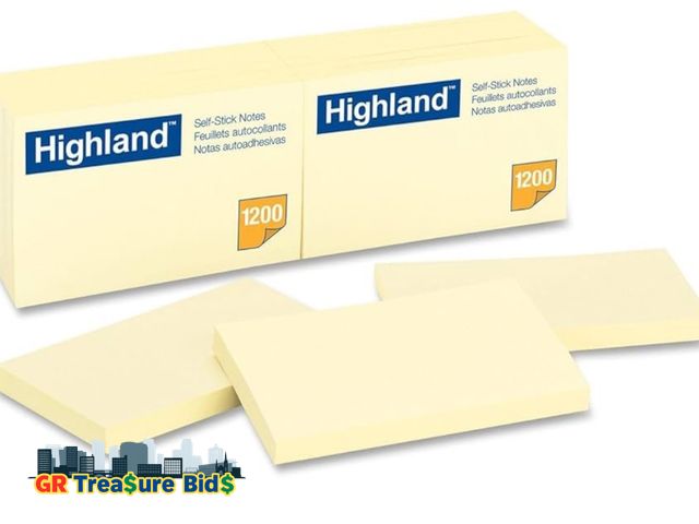 Lot 111-92256 - Highland Notes, 3 x 5-Inches, Yellow, 100 Count, Case of 12