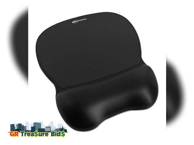 Lot 111-85425 - Innovera Gel Mouse Pad with Wrist Rest, Nonskid Base, 8-1/4 x 9-5/8 Inches, Black