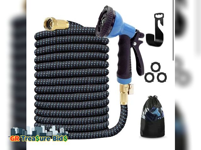 Lot 111-70863 - New J&amp;B XpandaHose 75ft Expandable Garden Hose with Holder - Heavy Duty Superior Strength 3750D ...