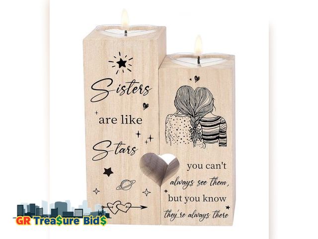 Lot 111-3664 - Sisters Gifts from Sister, Sister Gifts for Women, Unique Candle Holders, Christmas Mothers Day Birt...