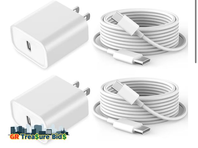 Lot 111-867306 - New Fast Charging for iPhone 17 16 15 Charger,2Pack 20W USBC Wall Charger Travel Plug Block Phone 16...