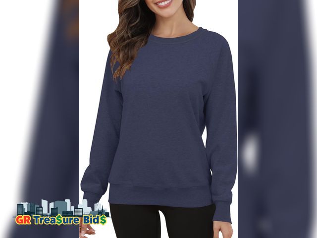 Lot 111-50277 - New Women's Crewneck Long Raglan Sleeve Sweatshirt Loose Fit Relaxed Pullover Fleece Lined Casua Siz...