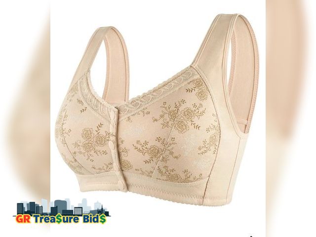 Lot 111-4081 - 1 New VIED Glamorette Snap Front Bra Older Women, Glamorette - Cotton Front Closure Bra