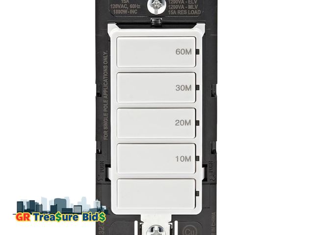 Lot 111-5262 - Leviton Countdown Timer Switch for bathroom fan and household lights, 10-20-30-60 min, No Neutral Re...