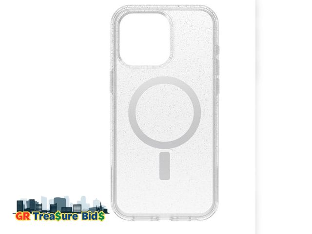Lot 111-69423 - New OtterBox iPhone 15 Pro MAX (Only) Symmetry Series Clear Case - Stardust (Clear/Silver), Snaps to...