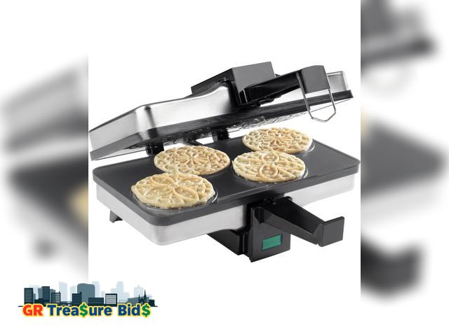 Lot 111-52002 - New Piccolo Pizzelle Baker- Nonstick Electric Press Makes 4 Mini Cookies at Once, Even Heating- Fun ...