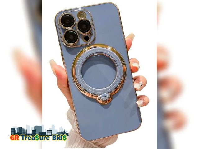 Lot 111-87197 - MGQILING iPhone 15 Pro Max Magnetic Planting Case 6.7 Inch, Luxury 360 Rotating Magnetic Hidden Stan...