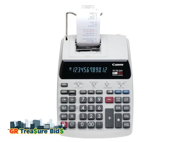 Lot 111-37128 - Canon Office Products 2204C001 Canon P170-DH-3 Desktop Printing Calculator with Currency Conversion,...