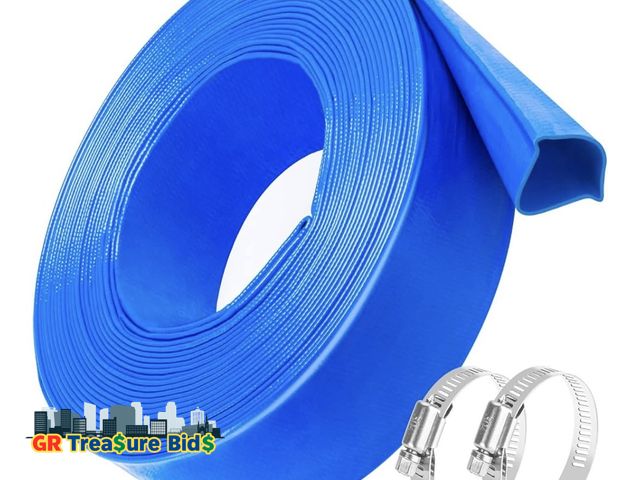 Lot 111-66582 - Jin&amp;Bao 2" Diameter Pool Backwash Hose 25FT with Clamp, Heavy Duty Weather and Burst Resistant S...