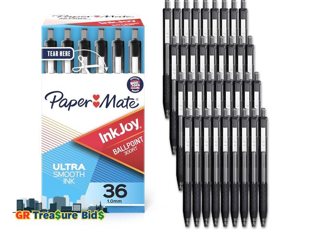 Lot 111-94387 - Paper Mate InkJoy 300RT Retractable Ballpoint Pens, Medium Point, Black, Box of 36