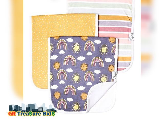 Lot 111-79985 - New Copper Pearl Premium Baby Burp Cloths - 3-Pack Large Cotton Burp Cloths, Extra Soft Spit Up Rags...