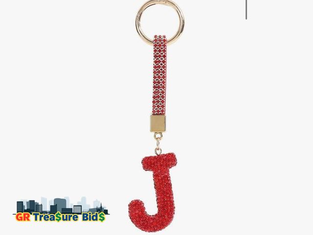 Lot 111-88502 - Crystal Initial letter Car Keychain for Women with Sparkly Rhinestone Diamond keychain for Wallet Ba...