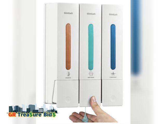 Lot 111-96576 - Shower Soap Dispenser 3 in 1 Shampoo and Conditioner Dispenser Shower Dispenser 3 Chamber No Drill S...