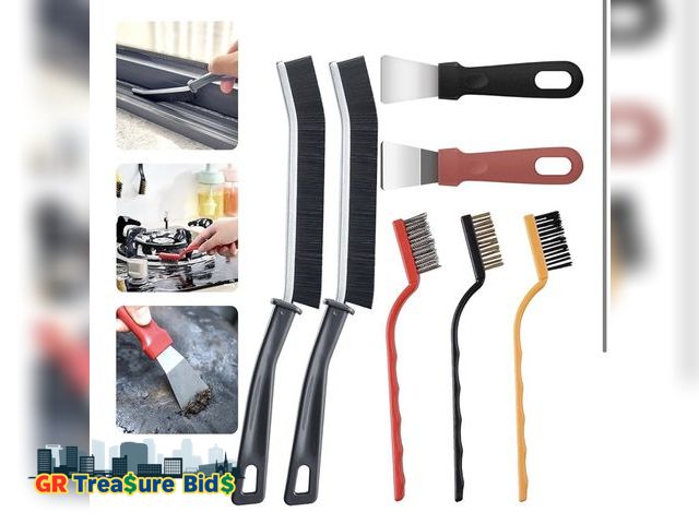 Lot 111-45634 - Hard Bristle Crevice Cleaning Brush 7pcs Multifunctional Crevice Gap Cleaning Brush Tools for Househ...