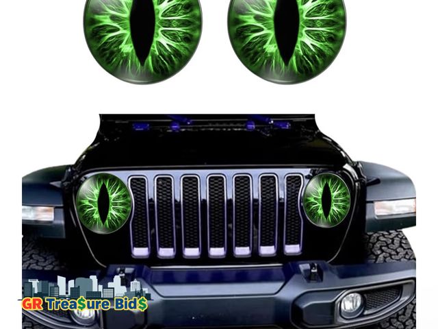 Lot 111-73673 - New Unique DIY Pair Beast Eyes Headlight Decals, Renegade Beast Eyes Headlight Decals Pair 3D Car St...