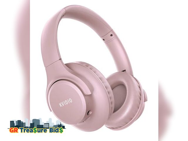 Lot 111-73882 - New KVIDIO Bluetooth Headphones Over Ear, 65 Hours Playtime Wireless Headphones with Microphone, Fol...