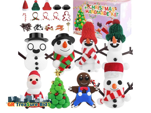 Lot 111-22515 - New 8 Pack Christmas Crafts for Kids,Christmas Stocking Stuffers for Kids,Build a Snowman Kit,Modeli...
