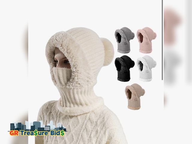 Lot 111-893636 - New 3 in 1 Beanie Hat For Women, Upgrade 3 in 1 Beanie Hat with Scarf and Mask, Fall Winter Warm Kni...