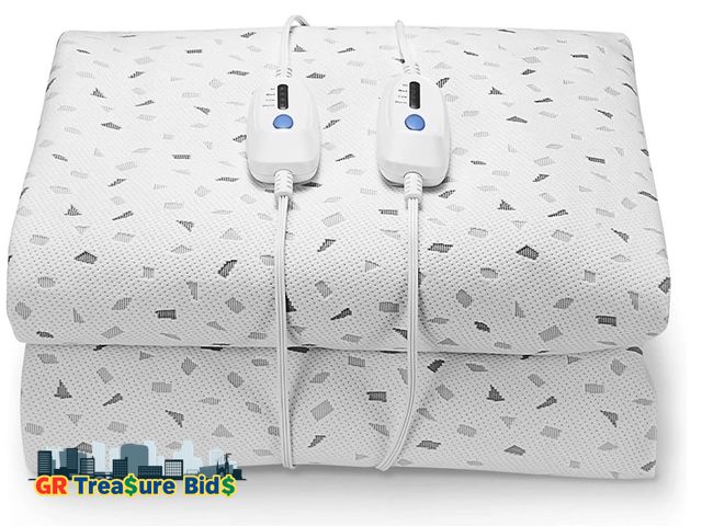 Lot 111-99666 - New MARNUR Heated Mattress Pad king size", Electric Mattress Pad with Dual Controllers, 4 Heating Le...