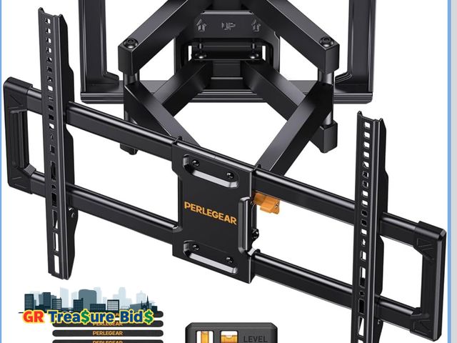 Lot 111-52016 - New Perlegear UL Listed Full Motion TV Wall Mount for 42-90" TVs up to 132lbs, Heavy Duty TV Mount w...