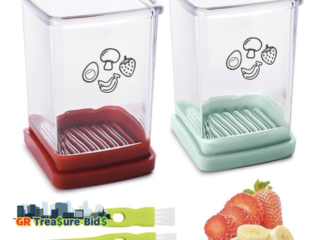 Lot 111-7456 - 1 Pcs Cup Slicer, Stainless Steel Strawberry Slicer Egg Slicer Banana Slicer Fruit Slicer, Speed Fru...