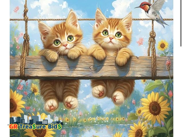Lot 111-76074 - New SJUTOUCI Cat Diamond Art Painting Kits for Adults, Kitten Diamond Art Kits for Beginners, 5D DIY...