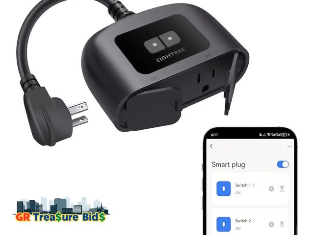 Lot 111-80638 - New EIGHTREE Outdoor Smart Plug Waterproof IP44, Smart Outlet Plug with 2 Independently Controlled O...