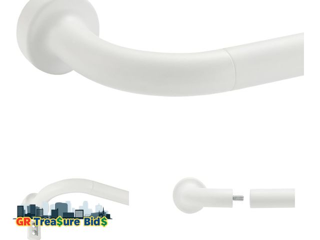 Lot 111-9773 - Matte White Disc Curtain Rods, 48-84 Inches Window Curtain Rod,Adjustable Room Darkening Curtain Rod...