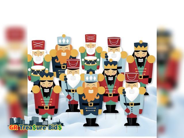 Lot 111-55097 - 1 box New Big Dot of Happiness Christmas Nutcracker - Lawn Decorations - Outdoor Holiday Party Yard ...
