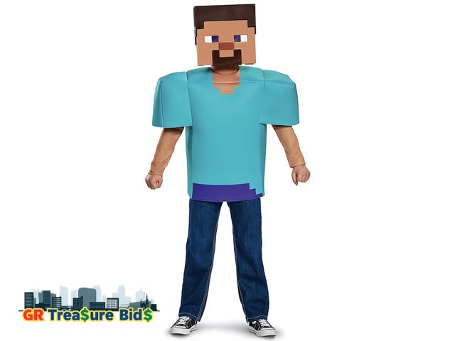 Lot 111-53806 - Steve Classic Minecraft Costume, Multicolor, Medium (7-8)