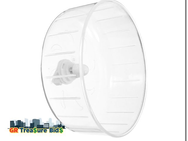 Lot 111-35028 - New POPETPOP Hamster Exercise Wheel, Silent, Transparent, 17 X 17 X 7cm/ 6.68 X 6.68 X 2.75inch, Spo...
