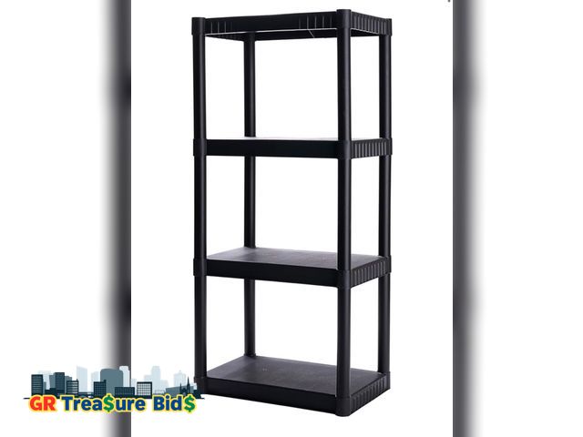 Lot 111-35665 - Plano 4-Shelf Plastic Storage Shelves, 48” x 23” x 14”, 200lb Capacity, Pantry, Office, Closet and G...