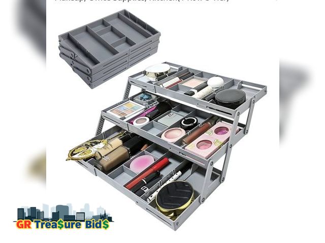 Lot 111-90356 - 3-Tier Expandable Multi-Level Drawer Organizer - Extra Large Storage, Collapsible Smart Organizer fo...