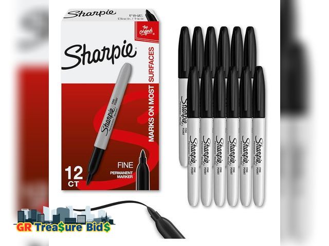 Lot 111-63535 - Sharpie Permanent Markers, Fine Point, Black, 11 Count