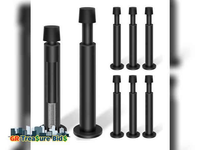 Lot 111-85099 - KOLAKO Door Stopper, 8 Pack Black Door Stops, 4.4 Inch Spring Door Stoppers for Bottom of Door with ...