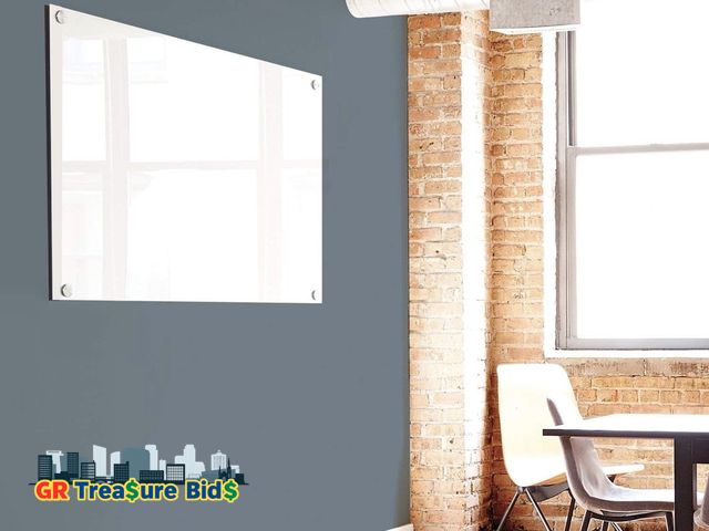 Lot 111-37546 - Quartet Magnetic Glass Dry Erase White Board, 96" x 48" Whiteboard, Frameless, Brilliance White High...