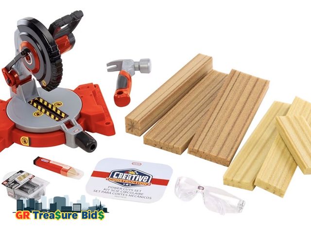 Lot 111-54466 - Little Tikes Creative Construction Power Cuts Set with 6 Accessories, Pretend Play Construction Set,...