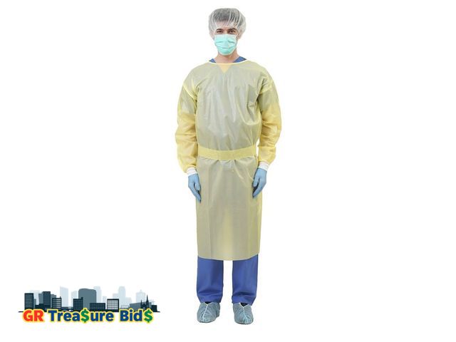 Lot 111-28871 - Medtecs Disposable Isolation Gowns - AAMI Level 4 PPSB+PE 36 GSM - 10/100 PC - Seal Tape &amp; Elast...