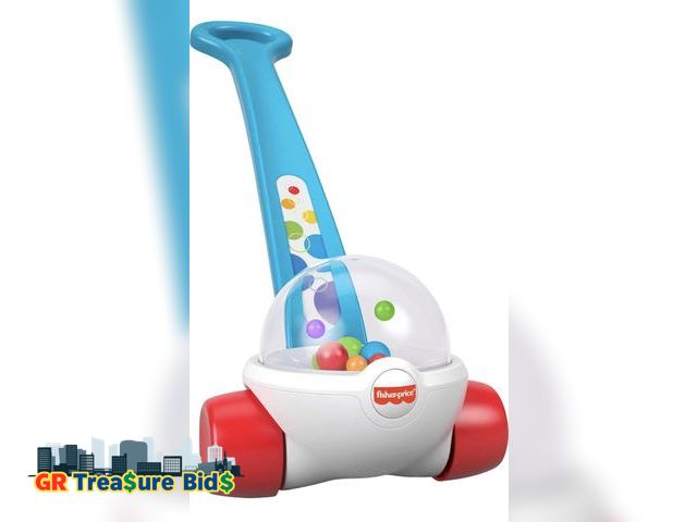 Lot 111-59031 - 1 New Fisher-Price Corn Popper, Blue Push-Along Toy