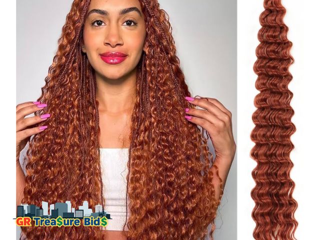 Lot 111-87817 - New Ocean Wave Crochet Hair 24 Inch Deep Wave Crochet Hair 7 Packs Synthetic Curly Crochet Hair For ...