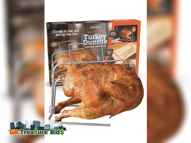 Lot 111-51242 - Camerons Original Turkey DunRite- Patented Upside-Down Stainless Steel Turkey Roaster- Cooks in the ...