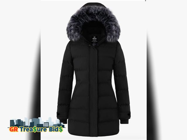 Lot 111-7455 - New Wantdo Women's Long Quilted Winter Coat Thicken Puffer Jacket with Faux Fur Hood